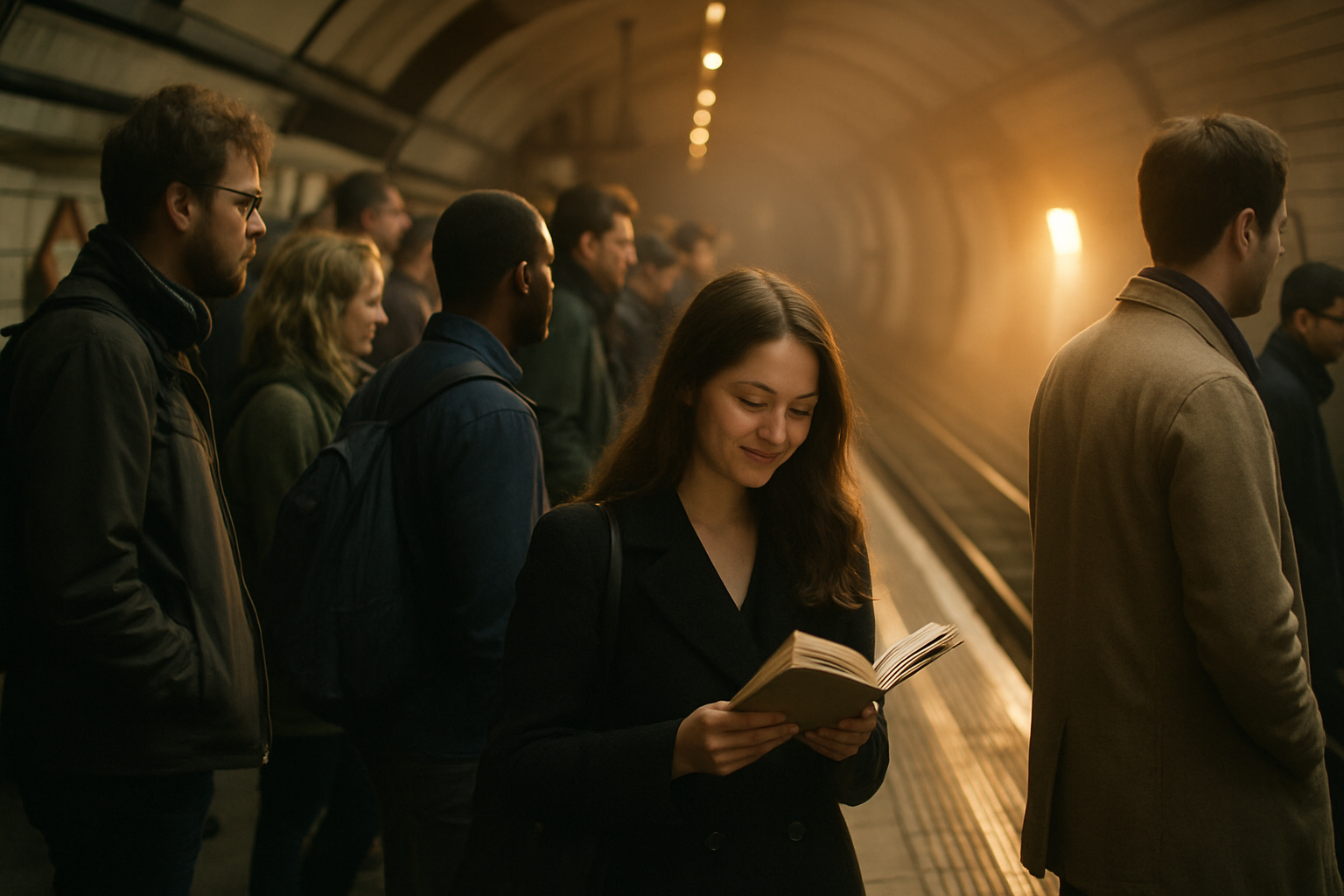 Commuters on a platform